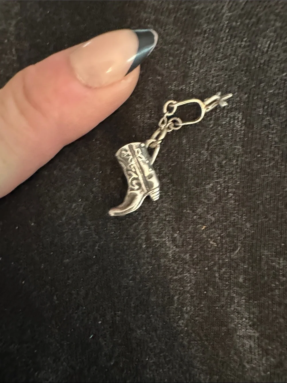 Vintage 925 Silver Cowboy Boot with spur Charm Pendant